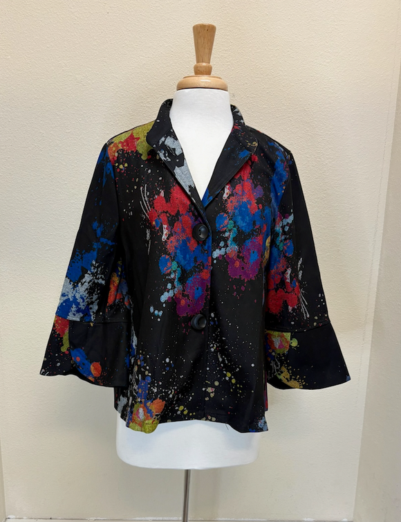 Shana Suede Bell Sleeve Jacket - 25835 - BLACK