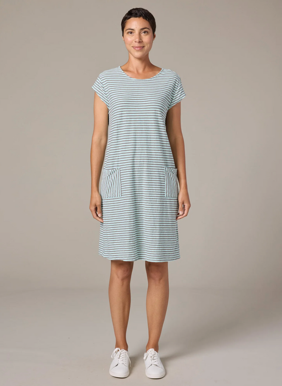 CUT LOOSE - Grey Stripe T-Shirt Dress - 5741148