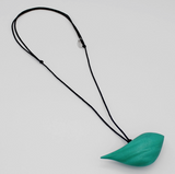 SYLCA Aqua Robin Bird Wooden Pendant Adjustable Necklace