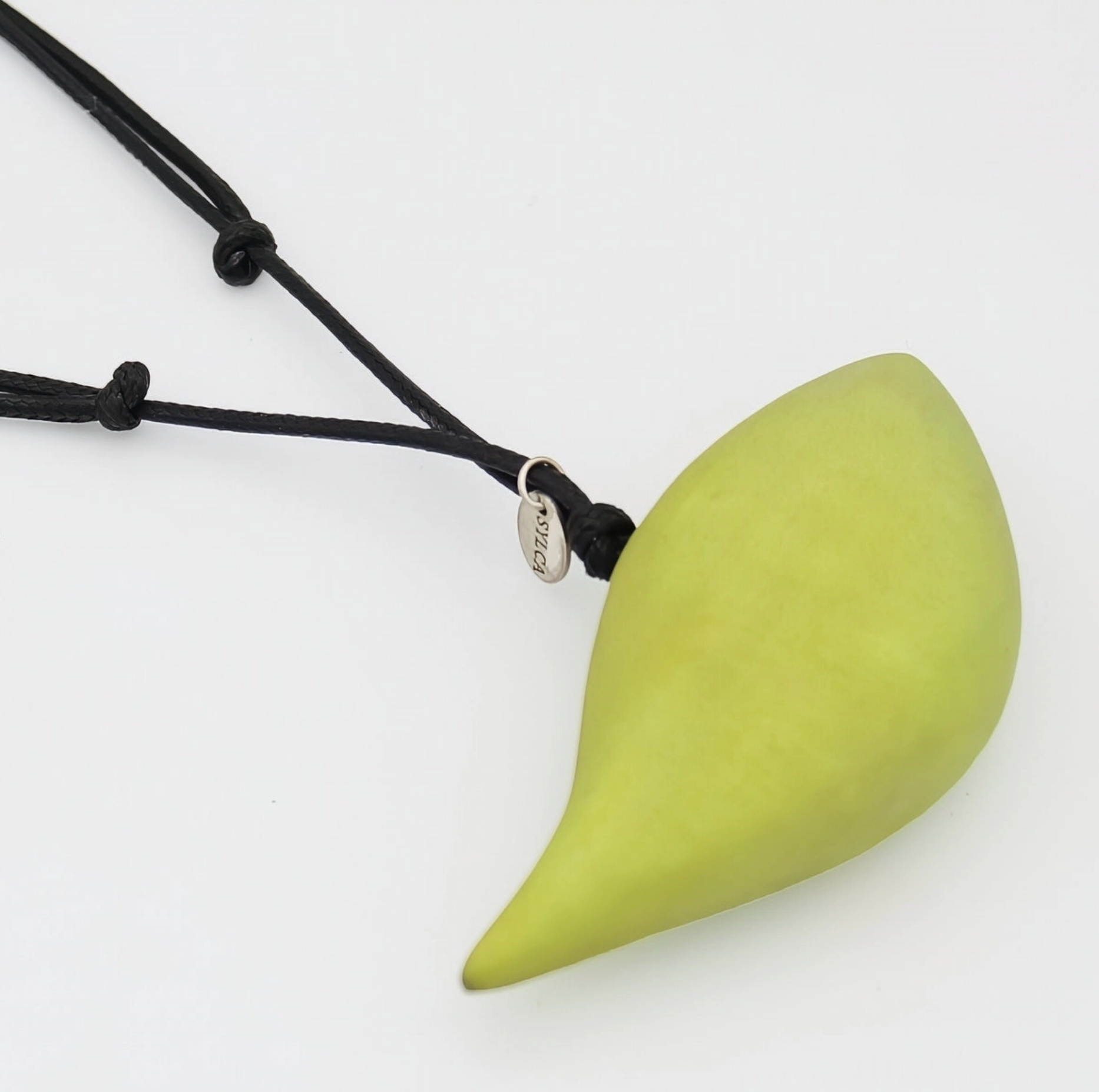 SYLCA Chartreuse Robin Bird Wooden Pendant Adjustable Necklace
