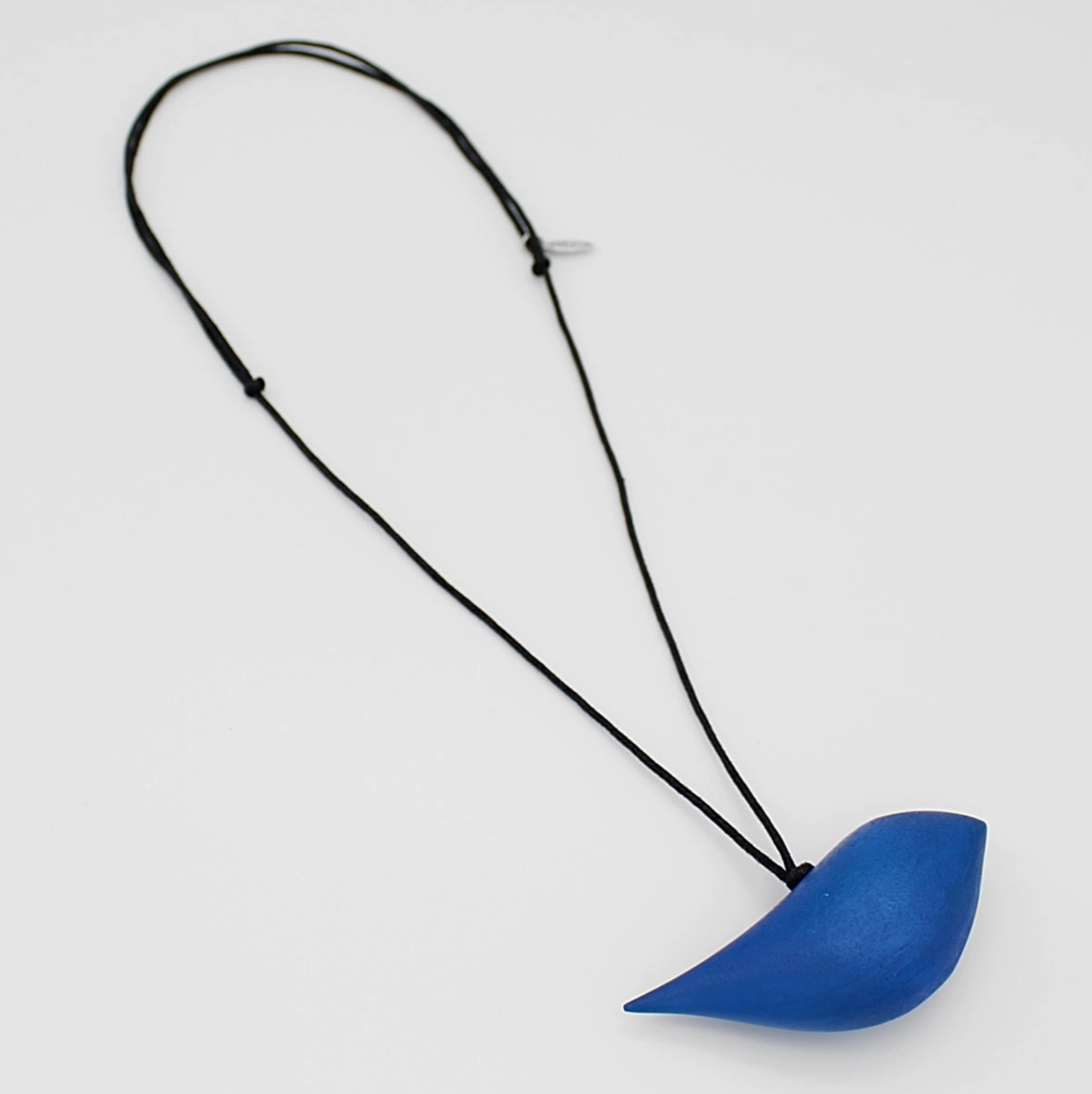SYLCA Cobalt Robin Bird Wooden Pendant Adjustable Necklace