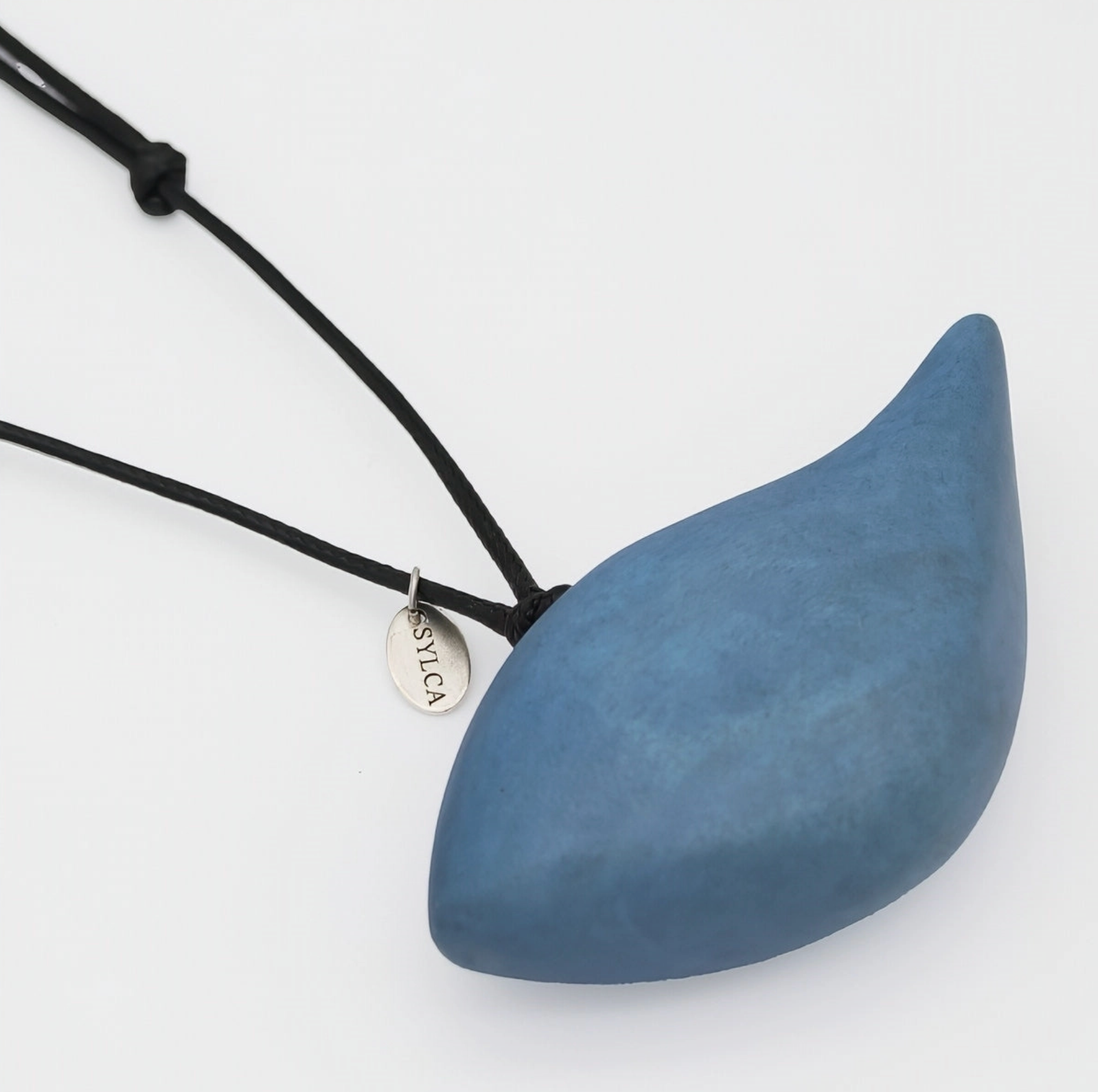 SYLCA Dusty Blue Robin Bird Wooden Pendant Adjustable Necklace
