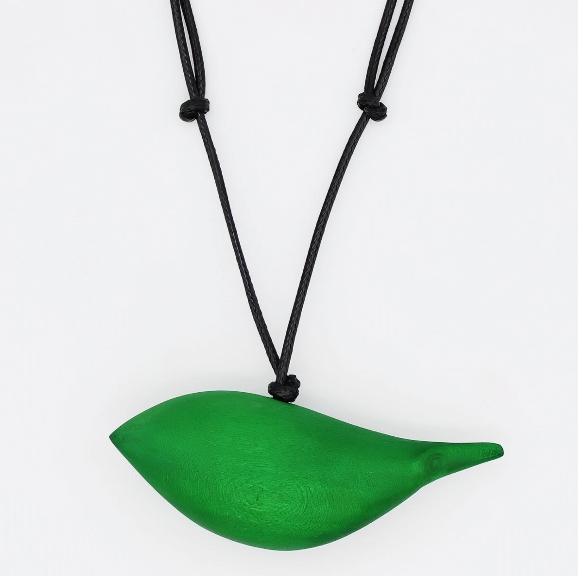 SYLCA Emerald Robin Bird Wooden Pendant Adjustable Necklace