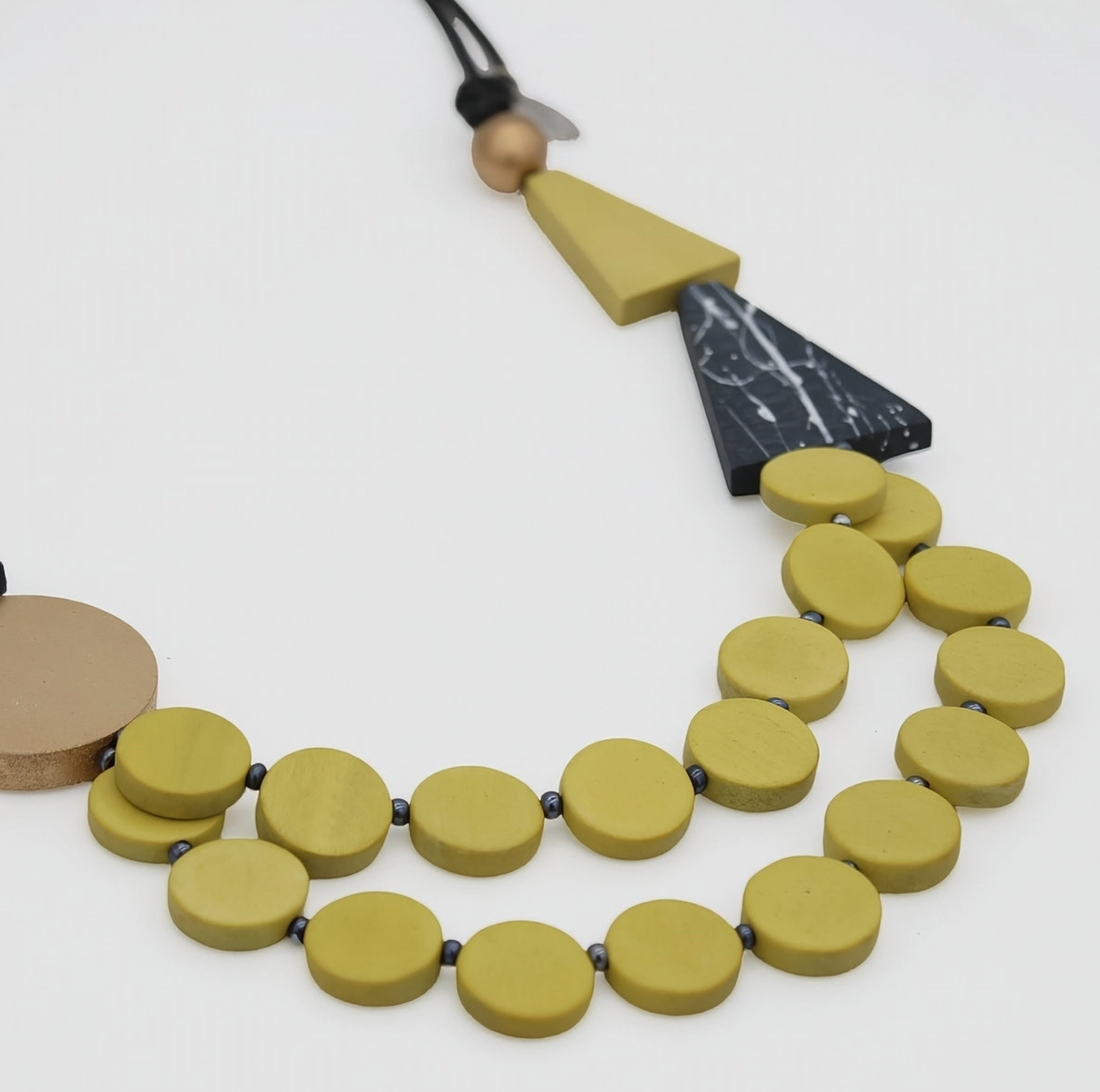 SYLCA Gold and Yellow Scarlett Multi-Strand Art Necklace