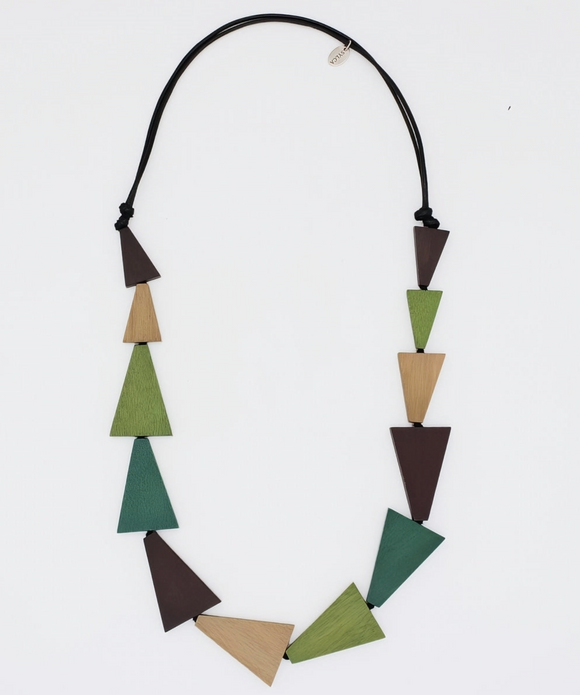 SYLCA Green Zara Triangle Statement Necklace