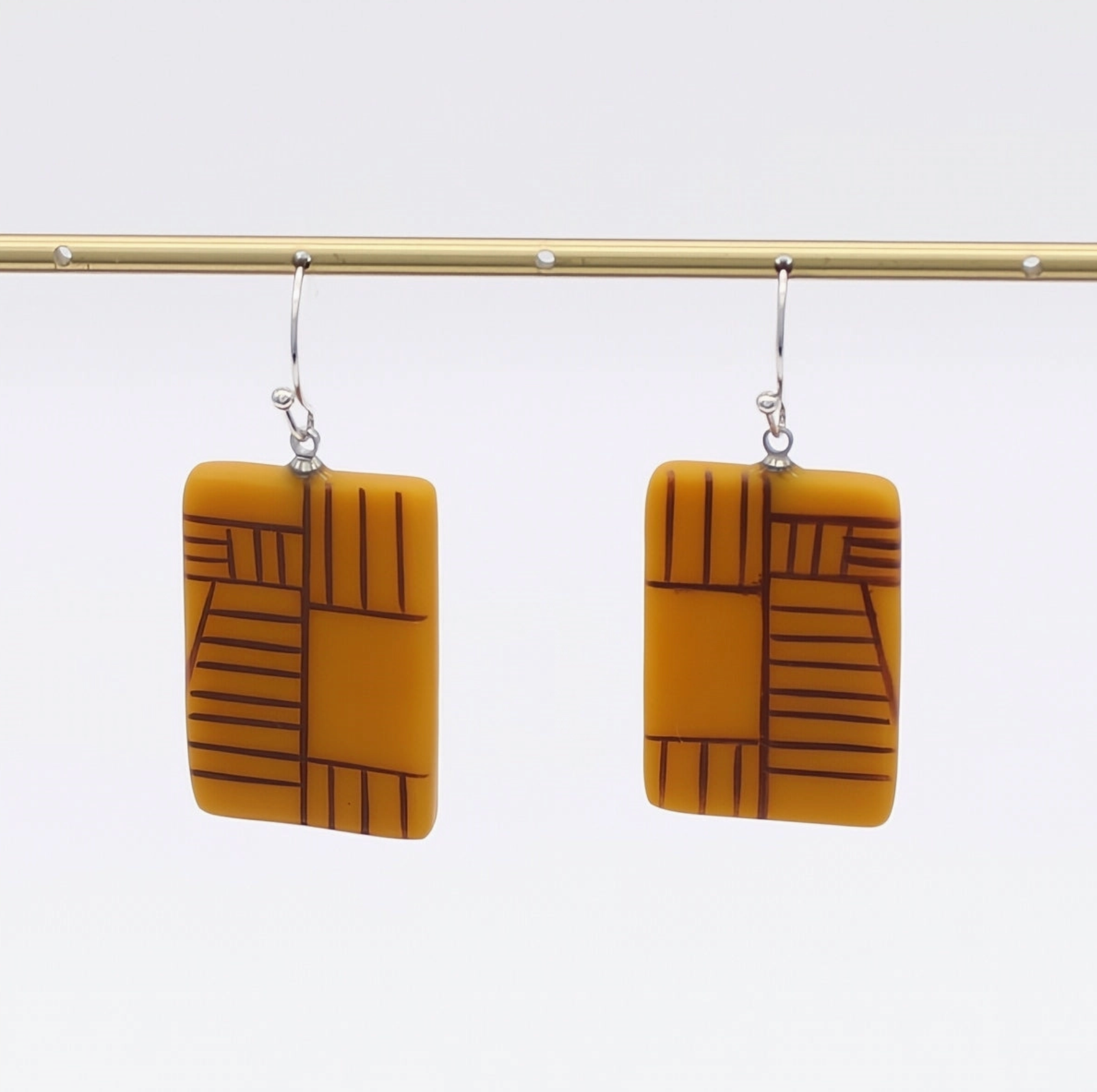 SYLCA Mustard Geovibe Drop Earring