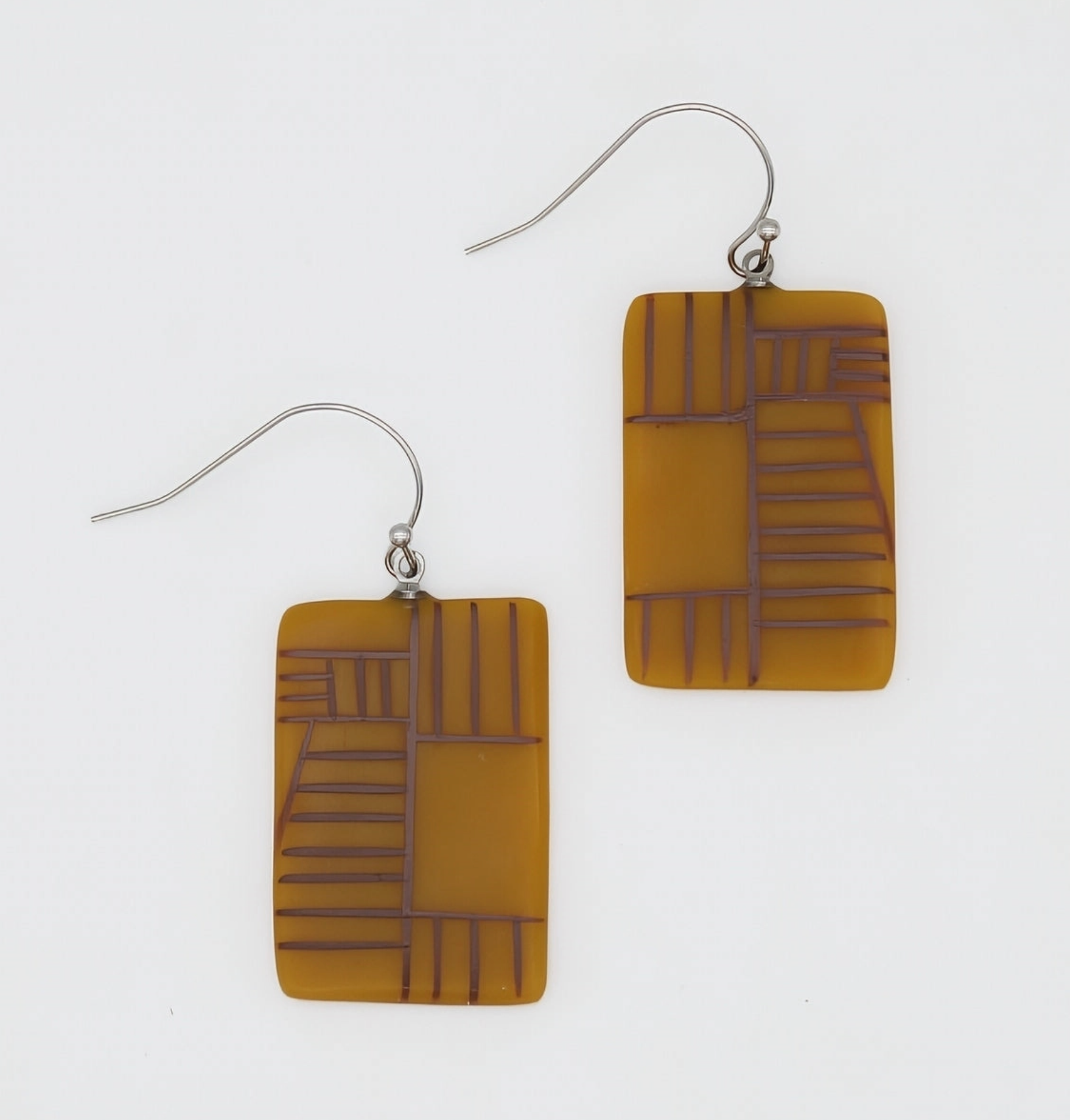 SYLCA Mustard Geovibe Drop Earring