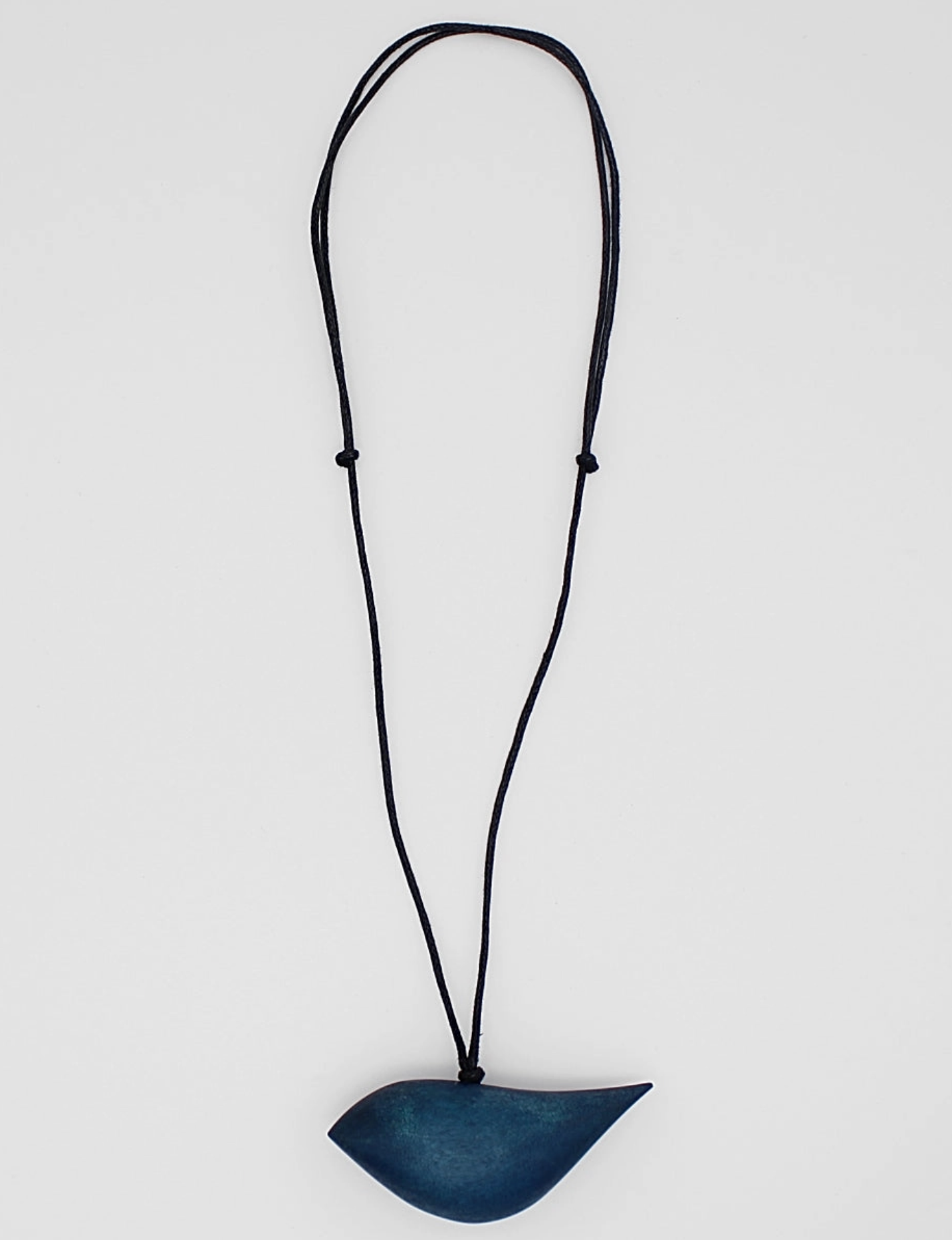 SYLCA Navy Robin Bird Wooden Pendant Adjustable Necklace
