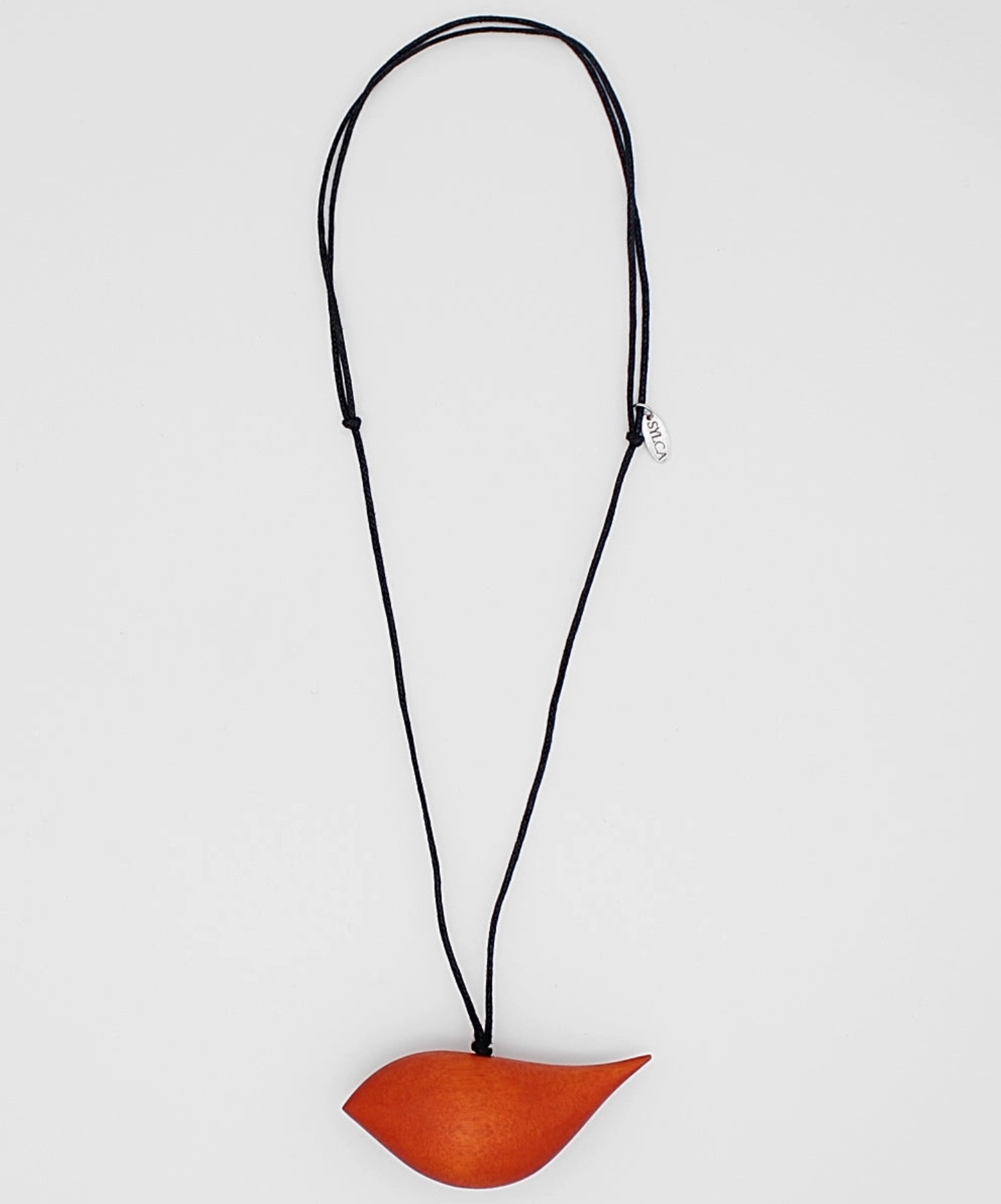 SYLCA Orange Robin Bird Wooden Pendant Adjustable Necklace