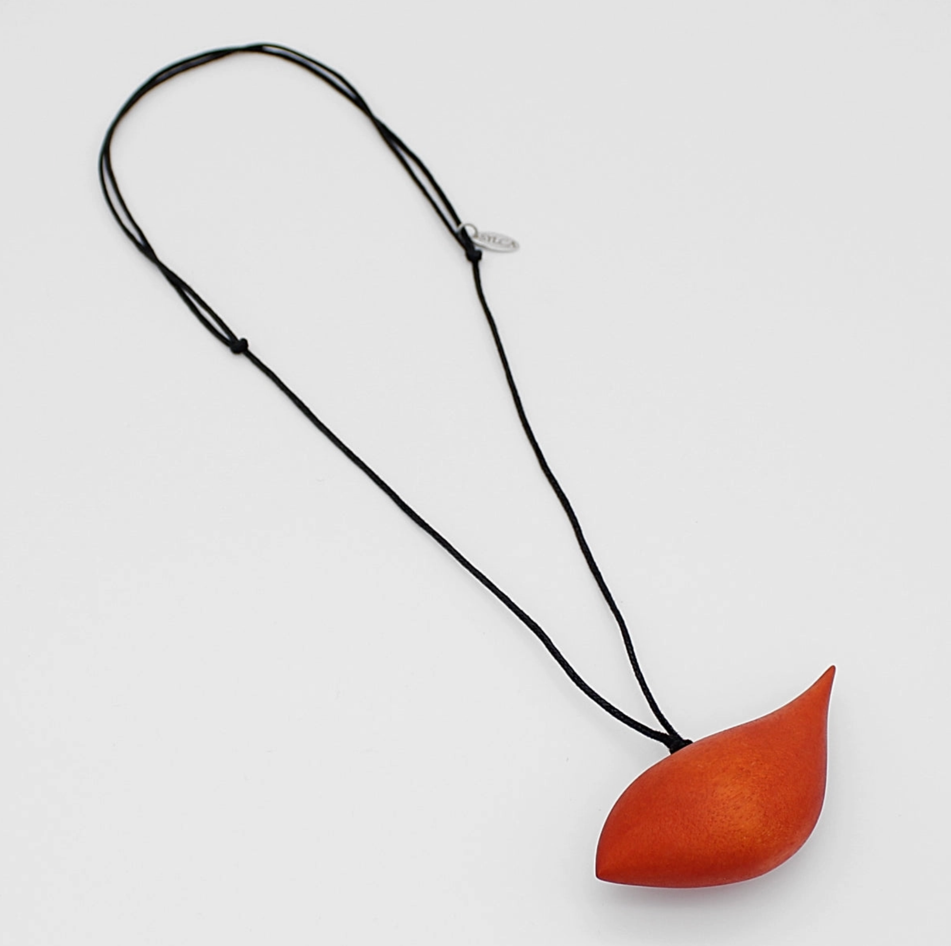 SYLCA Orange Robin Bird Wooden Pendant Adjustable Necklace