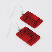 SYLCA Red Geovibe Drop Earring