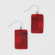 SYLCA Red Geovibe Drop Earring