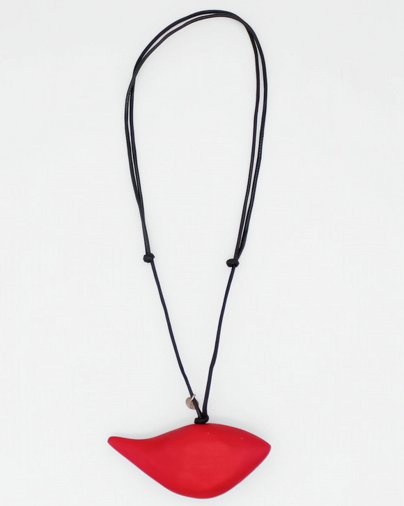 SYLCA Red Robin Bird Wooden Pendant Adjustable Necklace