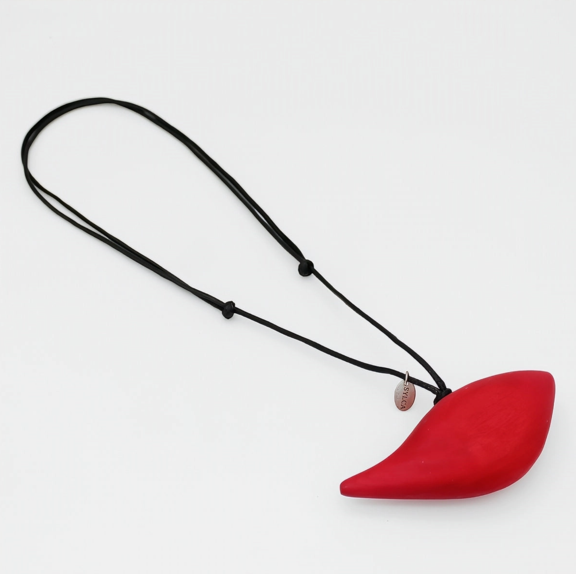 SYLCA Red Robin Bird Wooden Pendant Adjustable Necklace