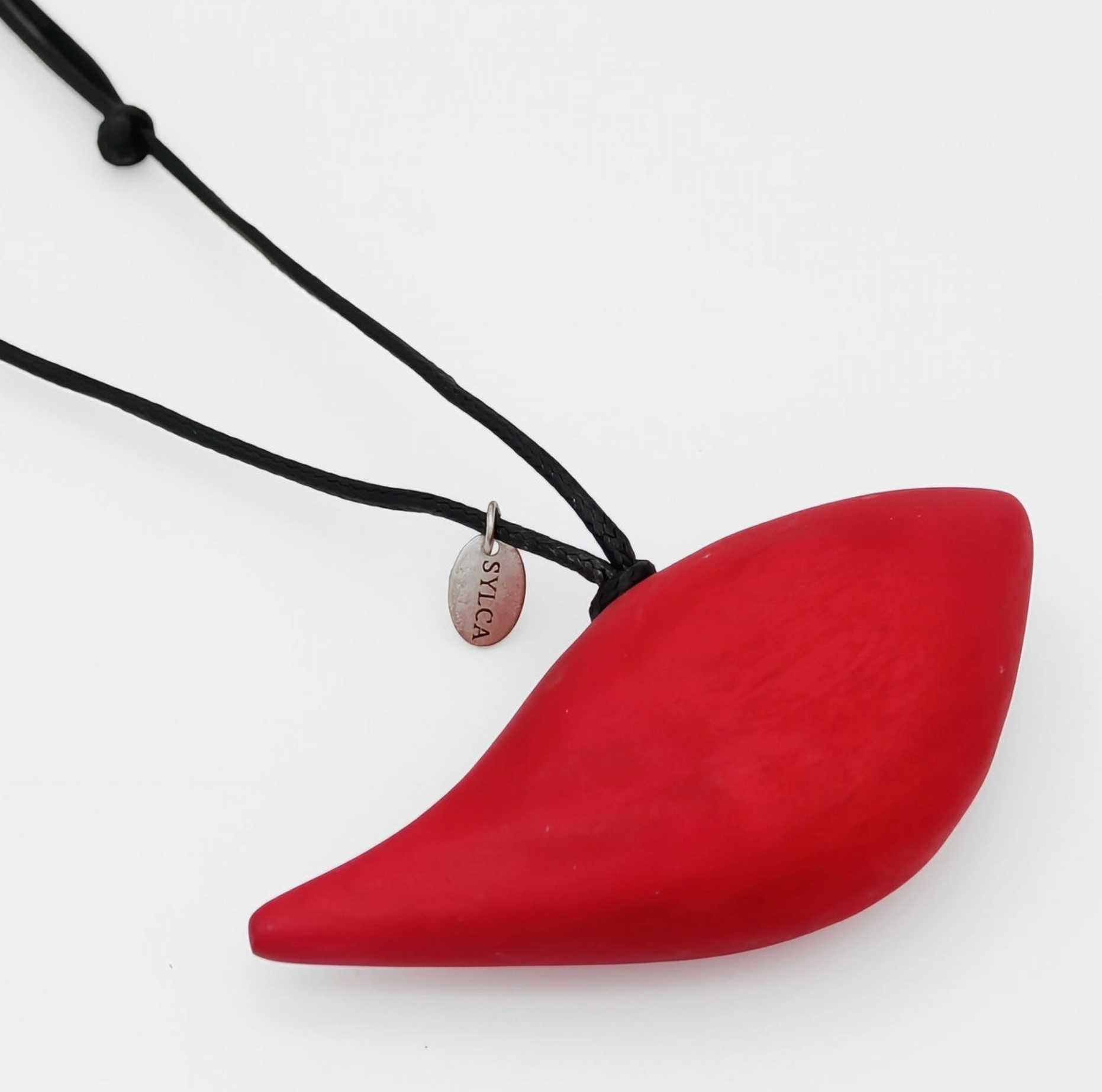 SYLCA Red Robin Bird Wooden Pendant Adjustable Necklace