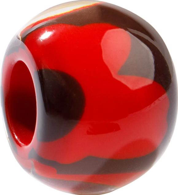 ZSISKA Bliss Musee Red & Brown Flower Bead