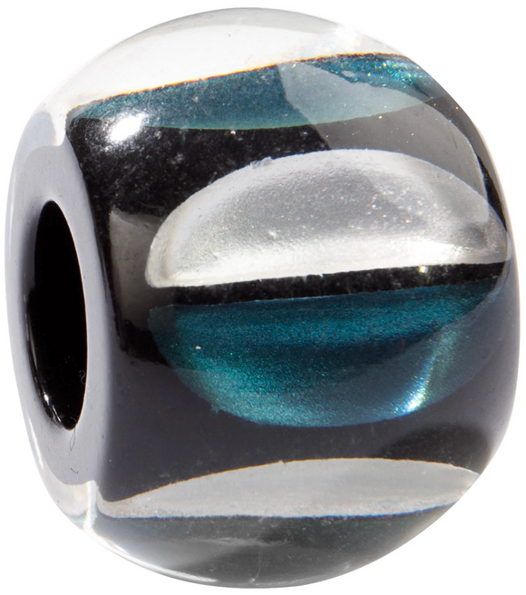 ZSISKA Bliss Glitz Silver & Teal Halfmoons Bead