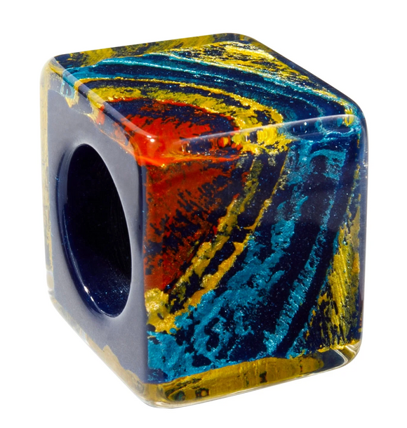 ZSISKA Bliss Glitz Orange, Yellow & Blue Antique Bead