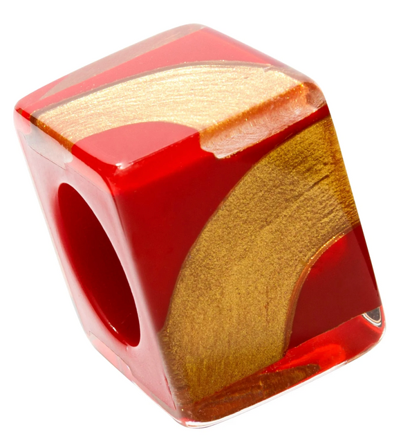 ZSISKA Bliss Musee Red & Gold Art Deco Bead
