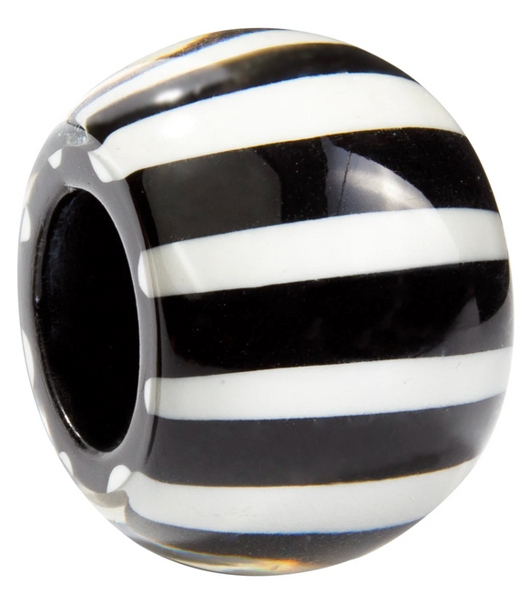 ZSISKA Bliss Musee Black & White Horizontal Stripes Bead