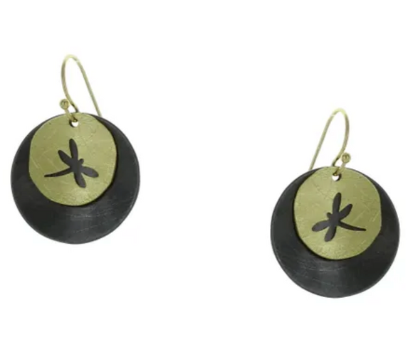 Takobia Two Tone Hematite Dragonfly Cutout ER - 2296