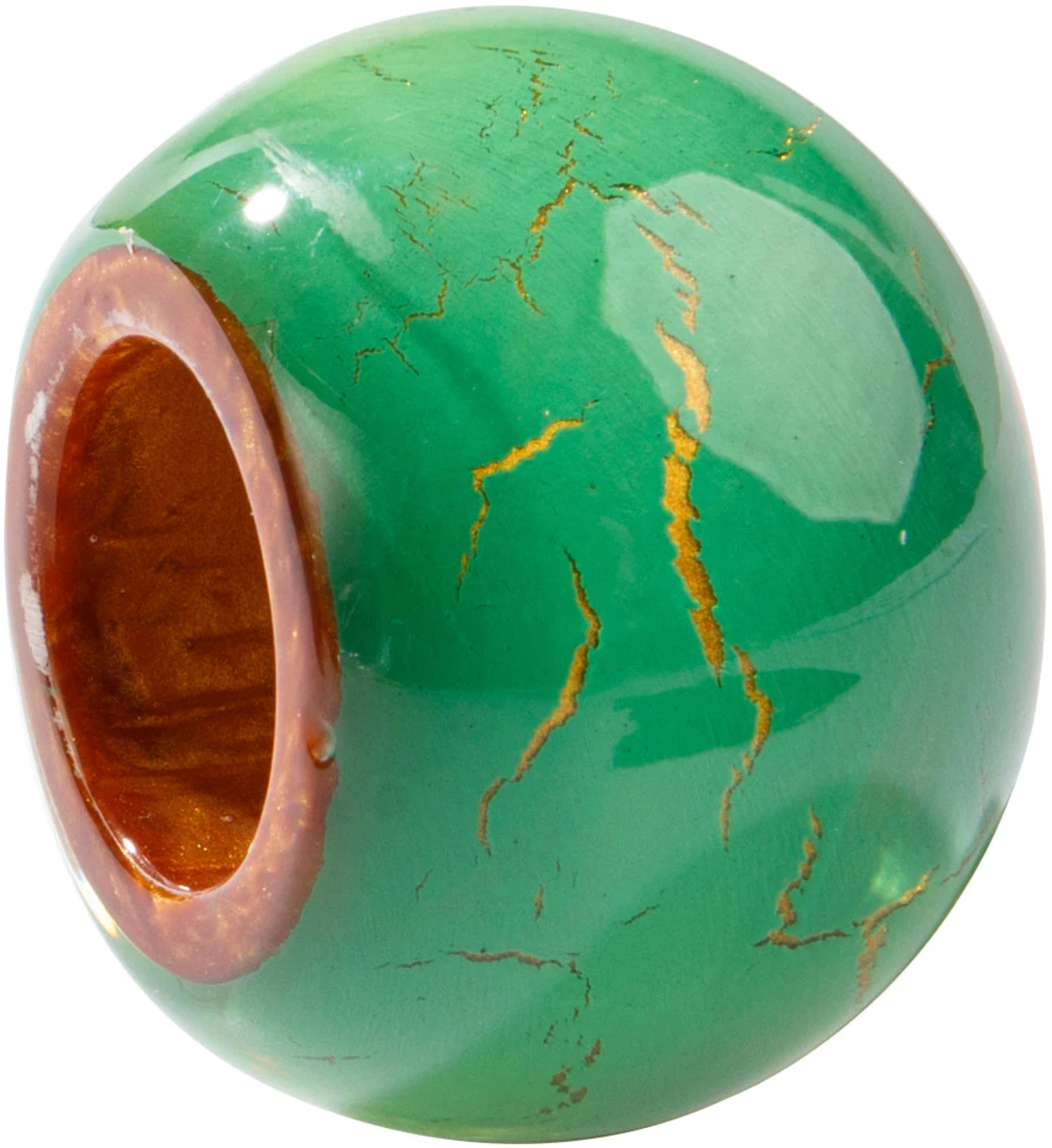 ZSISKA Bliss Musee Green & Copper Crackling Bead