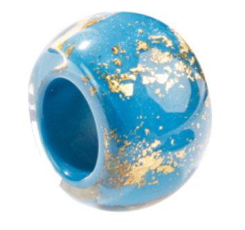 ZSISKA Bliss Glitz Teal with Gold Flakes Bead
