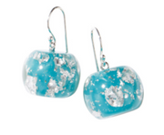 ZSISKA Bliss Glitz Teal with Silver Flakes Earring