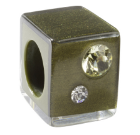 ZSISKA Bliss Luxx Olive Crystal Cube Bead