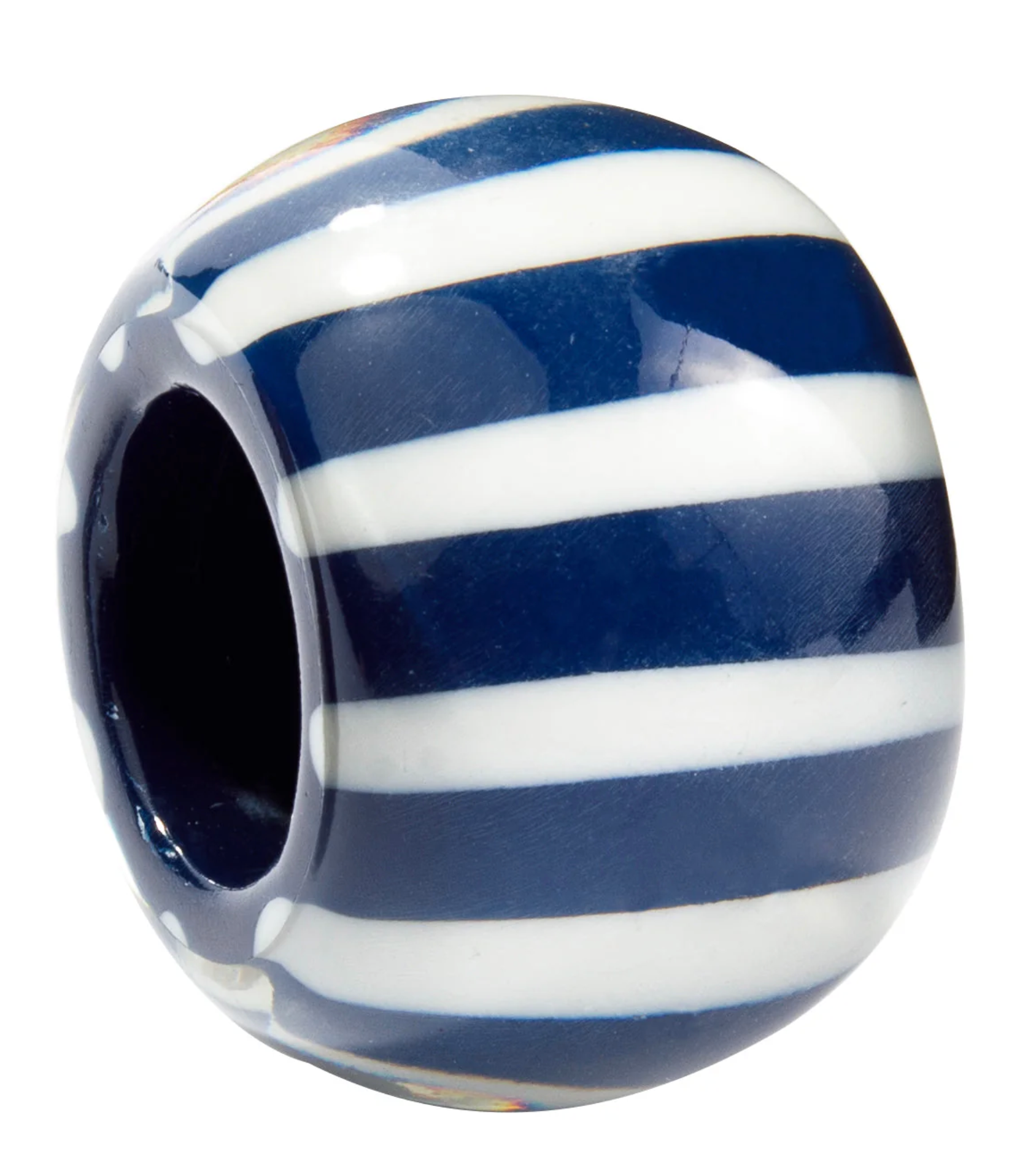 ZSISKA Bliss Musee Navy & White Horizontal Stripe Bead