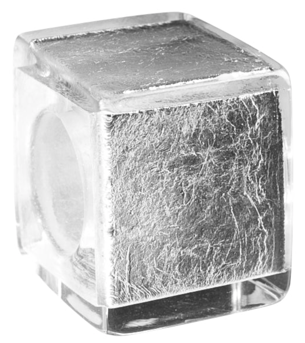 ZSISKA Bliss Glitz Silver Foil Cube Bead