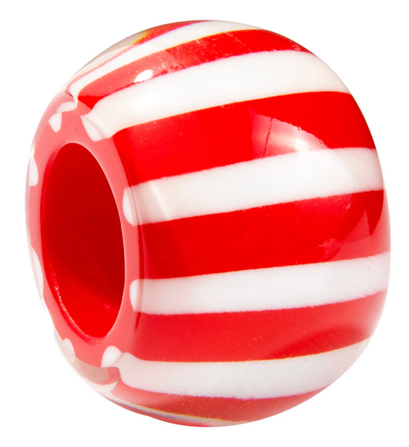 ZSISKA Bliss Musee Red & White Horizontal Stripe Bead