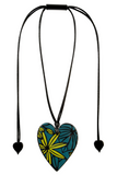 ZSISKA Prima Olive Green & Dark Green Heart Pendant Necklace