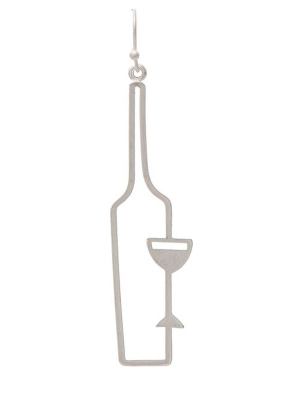 RAIN Silver Cheers To You Bottle Earring