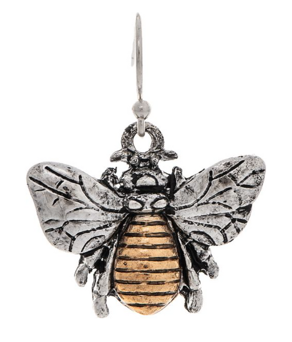 RAIN Two Tone 3D Real Bee Earring