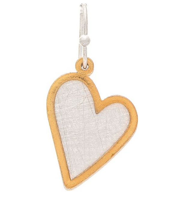 RAIN Two Tone Brass Layer Hearts Earring