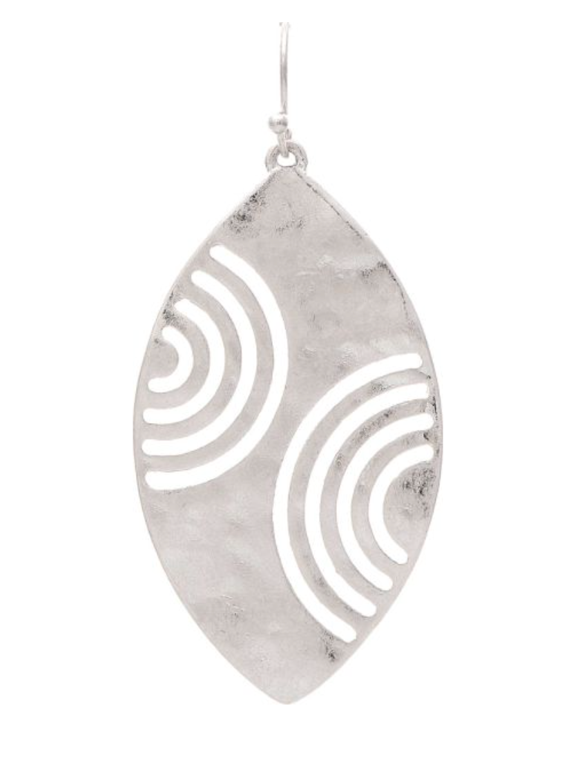 RAIN Silver Spiral Cutouts Ellipse Earring