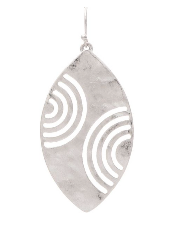 RAIN Silver Spiral Cutouts Ellipse Earring