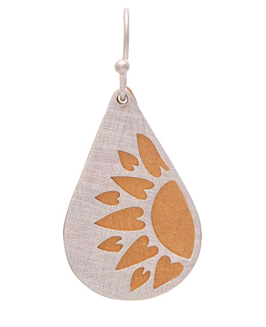 RAIN Two Tone Layered Sunflower Earring