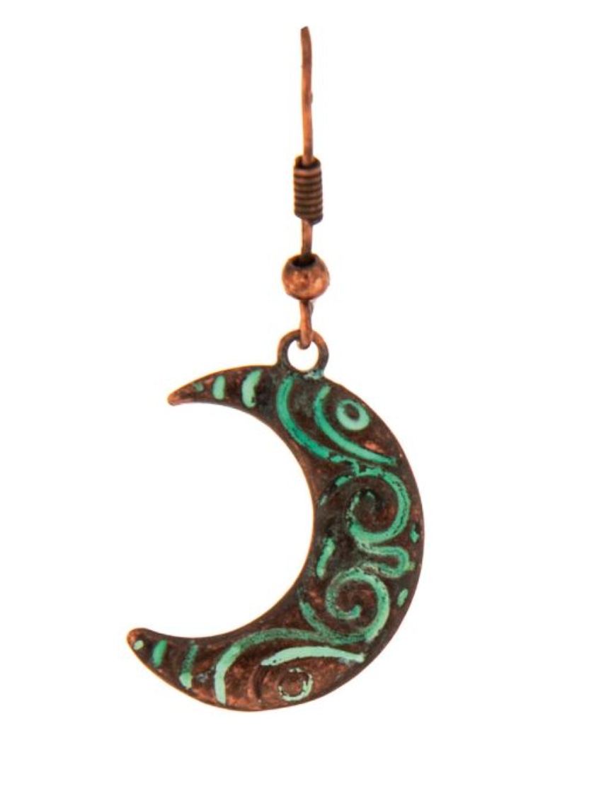 RAIN Patina Crescent Moon Earring