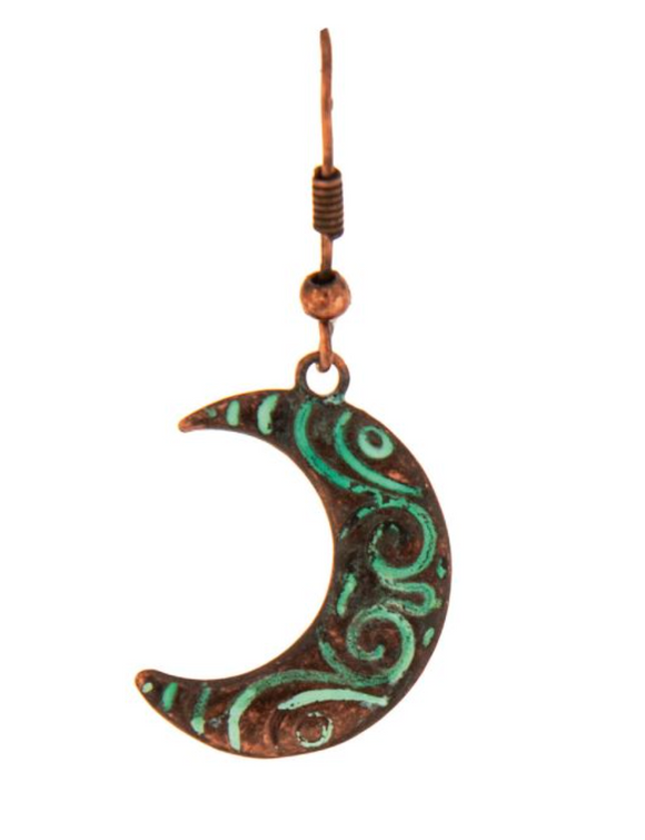 RAIN Patina Crescent Moon Earring