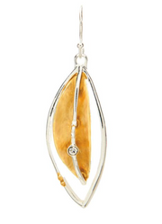 RAIN Silver Gold Foil Artistic Leaf Earring