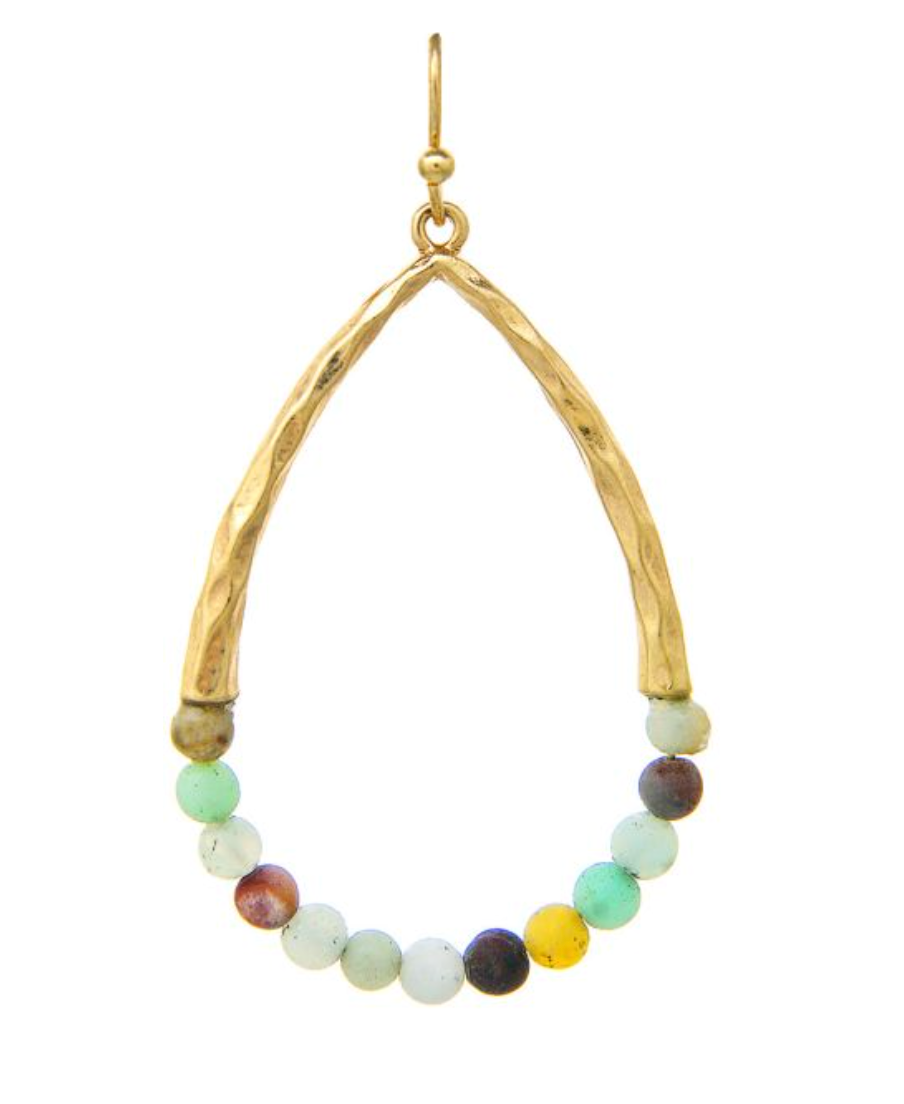 RAIN Amazonite Beaded Teardrop Earring