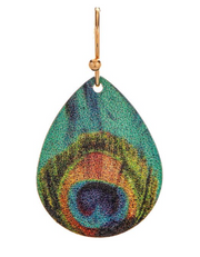 RAIN Gold Mini Peacock Feather Earring