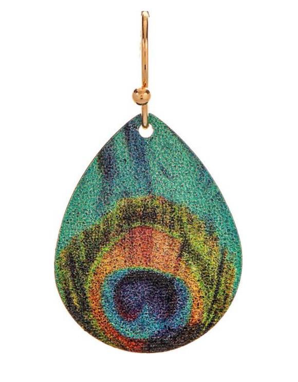 RAIN Gold Mini Peacock Feather Earring