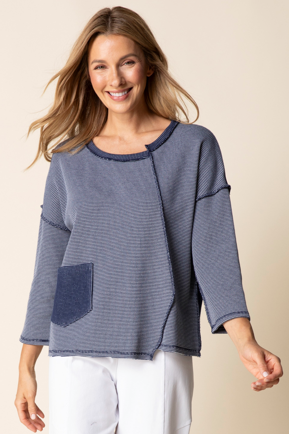 Habitat Opposites Attract Inside Out Pullover - 31319 - NAVY