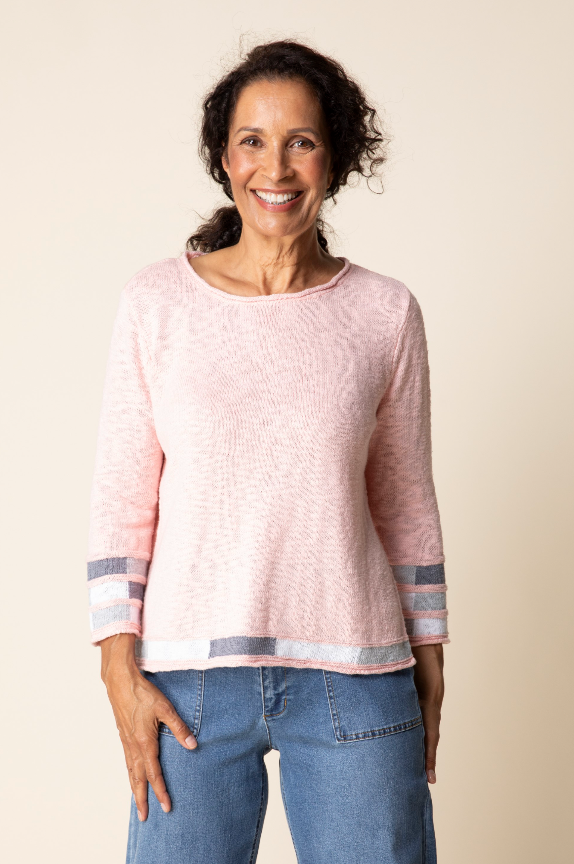 Habitat Boardwalk Sweaters Mosaic Pullover - 89704 - BLUSH