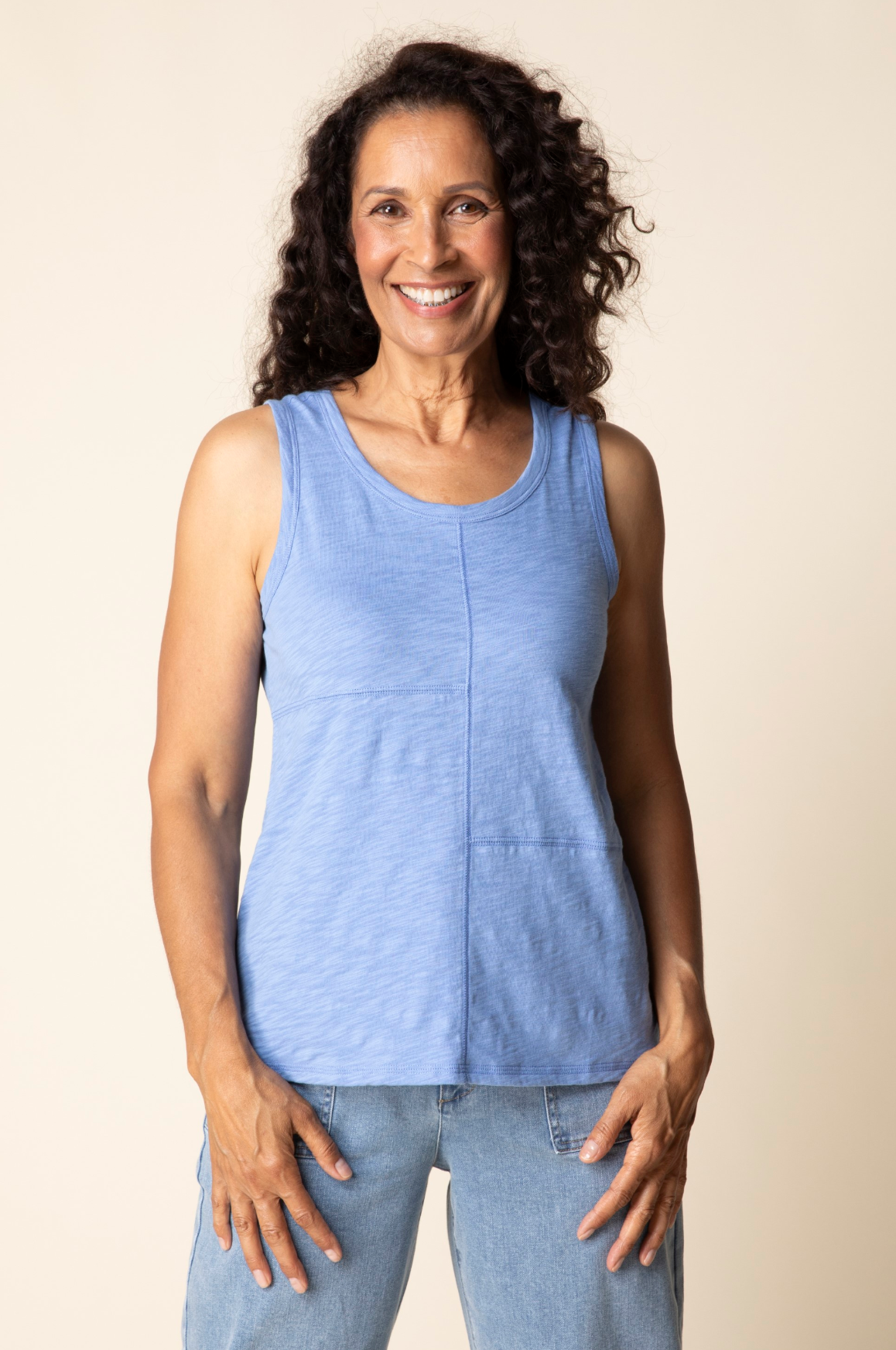 Habitat Cotton Pebble Pieced Tank - 27501 - SKY