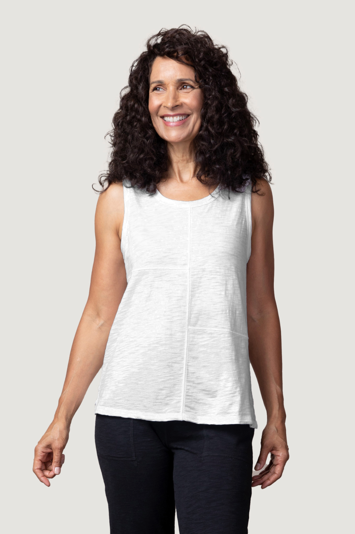 Habitat Cotton Pebble Pieced Tank - 27501 - WHITE