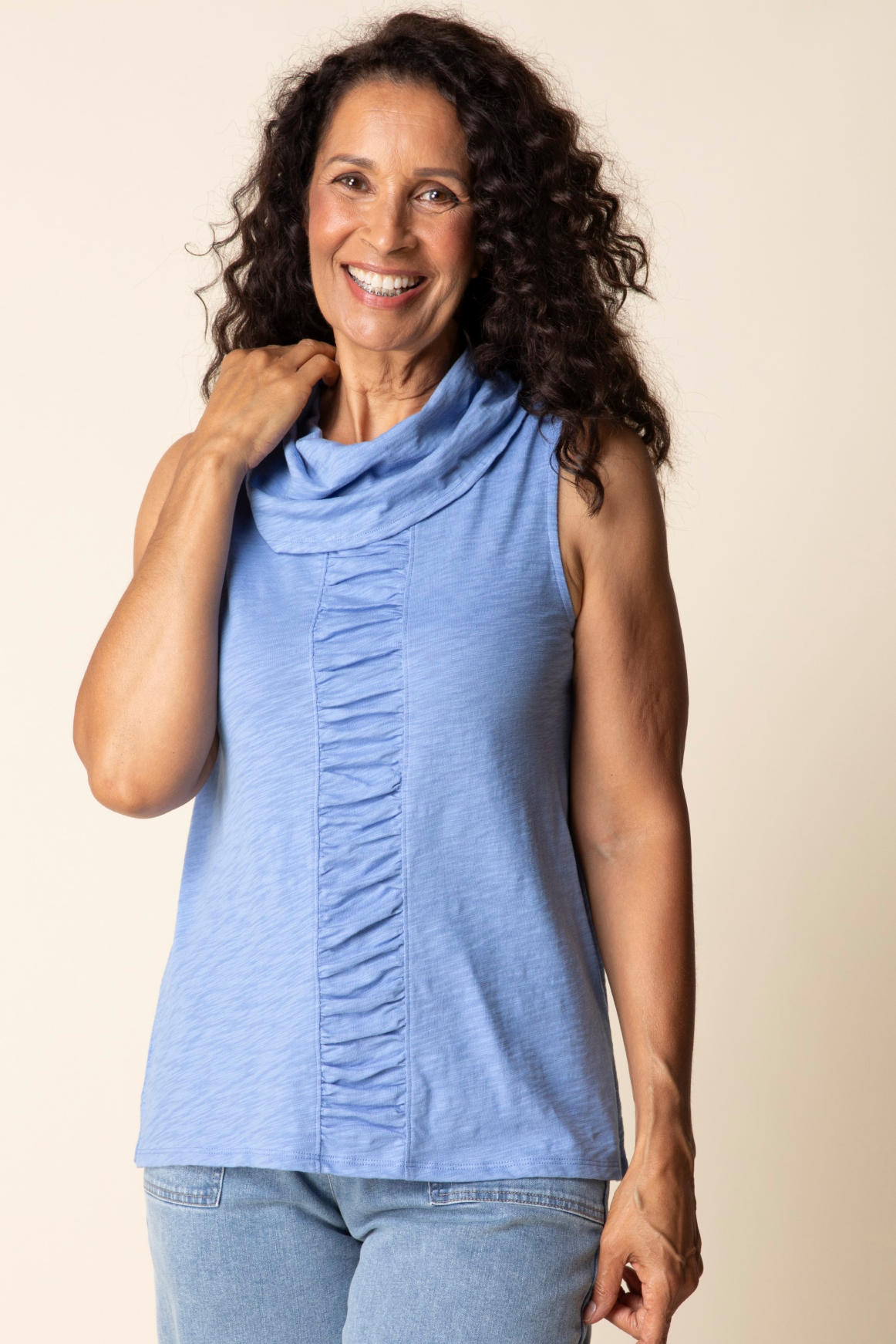 Habitat Cotton Pebble Panel Tunic - 27552 - SKY